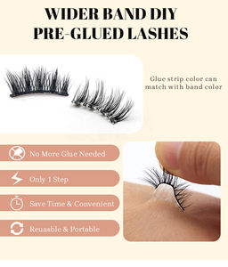 Lazy Girl Lash Pas besoin de colle <span class=keywords><strong>Faux</strong></span> <span class=keywords><strong>cils</strong></span> Auto-adhésif Pré-collé Appuyez sur Demi-bande Nature Lashes - Product Image 6