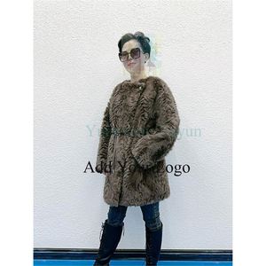 2025 New <strong>Arrivall</strong> Ladies Elegant, Loose, Knee-Length, Long-Sleeved, Warm, Heavy Duty Mink Coat - Product Image 3