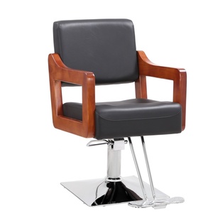 Nội thất tiệm làm tóc, tiệm làm đẹp hiện đại bán buôn, ghế tạo mẫu tóc bằng da đen, ghế cắt tóc thủy lực có thể ngả lưng - Product Image 2
