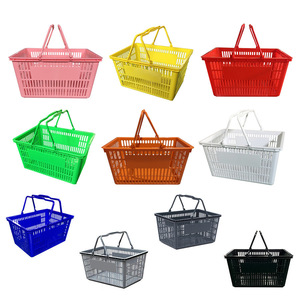 Venta caliente multicolor Mercado de plástico <span class=keywords><strong>supermercado</strong></span> cestas de la compra para tiendas minoristas - Product Image 1