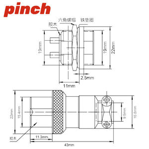 Conector de Aviación Pinch GX20 M20, Conector Circular Macho de 6 Pines para Uso Industrial - Product Image 2