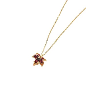 Red Maple Leaf Necklace Stainless Steel Clavicle Chain Autumn Winter Style Inlaid Pendant For Women - Product Image 5