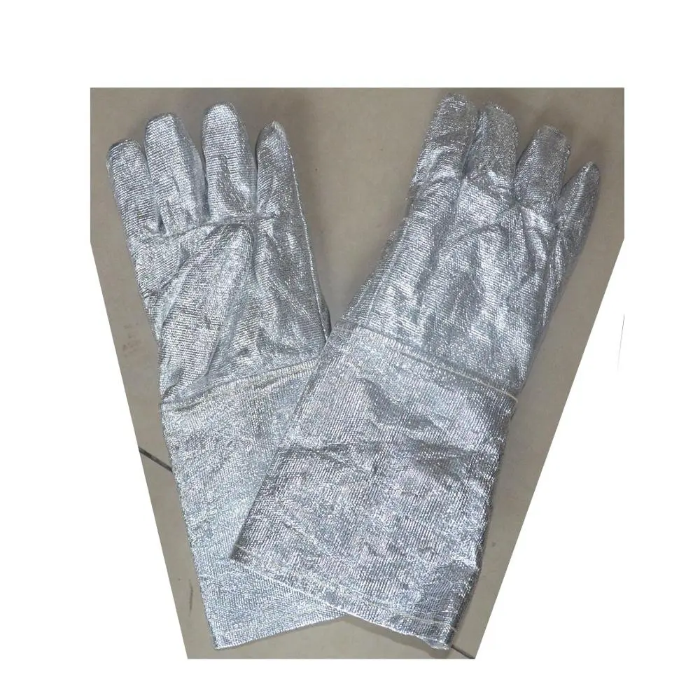 Aluminize ateşe dayanıklı eldiven isı yalıtım iş koruma beş parmak eldiven