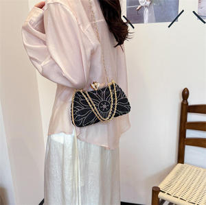 Flower Pattern Diamond Dinner Evening Bag Luxury <b>Clutch</b> Women <b>Wedding</b> Party Shoulder Bag Luxury Rhinestone Handbag For Women - Product Image 3