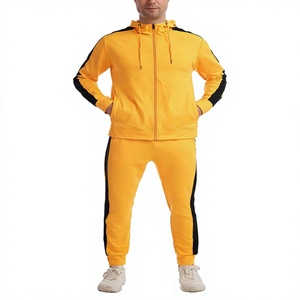 Men's Hooded Windproof Plus Size 2-Piece <b>Zip</b>-<b>Up</b> Printed 100% Polyester Mesh Sweatsuit Tracksuit for Autumn Sporty Activewear - Product Image 3
