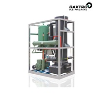Machine à glace en tubes comestibles de 2 tonnes, commerciale, en acier inoxydable, refroidie par eau ou air, pour le refroidissement du béton et des boissons en supermarché