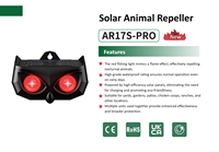 Répulsif solaire pour animaux de nuit haute étanchéité extérieur avec deux lumières rouges clignotantes pour dissuasion de renard de cochon sauvage