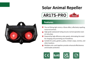 เครื่องไล่สัตว์ด้วยไฟสีแดงกระพริบสองดวงกลางแจ้งกันน้ำสูงสำหรับเครื่องยับยั้งสุนัขจิ้งจอกหมูป่าดีไซน์ใหม่ล่าสุด - Product Image 6
