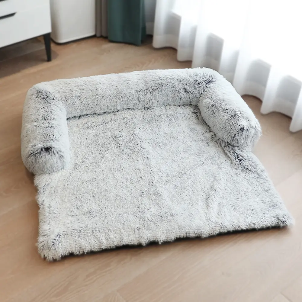 Almofada de pelúcia moderna, fácil de cuida e super macia de pelo falso, sofá de pelúcia macia, cama para cachorro
