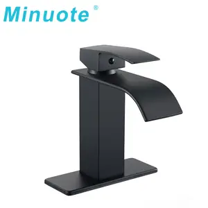 Rubinetto per lavabo quadrato in ottone nero e cromato per bagno cascata di lusso quasi nei rubinetti