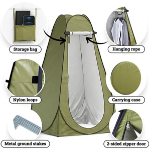 Abri <span class=keywords><strong>de</strong></span> plage léger à <span class=keywords><strong>double</strong></span> couche, automatique et pop-up, pour la confidentialité et la protection solaire, idéal pour se changer, les toilettes et la douche en extérieur - Product Image 4