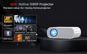 Đầy đủ HD 1080P chiếu hỗ trợ máy chiếu mini Tương thích với TV Stick điện thoại <span class=keywords><strong>tablet</strong></span> PS4 cho rạp hát tại nhà ngoài trời - Product Image 2