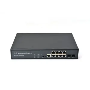 Comutador Wanglink L2 POE+ Gigabit Ethernet Web Gerenciado com 8 portas, 802.3af/at Compliant120W Potência embutida