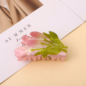 Colorful Acrylic Cute Refreshing <b>Spring</b> Flower Hair <b>Clip</b> Tulip Lily Rose Hair Accessory Wholesale Girls Hair Claw <b>Clips</b> - Product Image 5