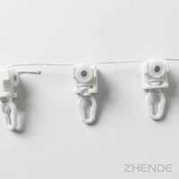 Glissières de rideau contemporaines en plastique blanc pour plis en S, glisseurs à chaîne à billes pour rideaux à plis ondulés, accessoires pour tissus épais, gain de place