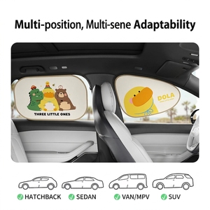 <span class=keywords><strong>Pare</strong></span>-<span class=keywords><strong>soleil</strong></span> de <span class=keywords><strong>voiture</strong></span> statique à motif de dessin animé, avec colle noire, protection UV, isolation thermique pour vitres latérales, sans <span class=keywords><strong>ventouse</strong></span>, vue sécurisée - Product Image 3