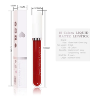 Rouge à Lèvres Liquide Mat Durable 18 Couleurs, Soyeux, Doux, Longue Tenue, Anti-Transfert, Waterproof