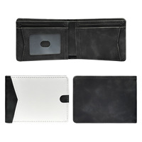 Dompet saku minimalis pria, cetak kustom DIY sublimasi kosong kulit PU kartu kredit