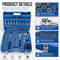 Ensemble d'outils de réparation automobile pour usage industriel et domestique, kit de clés à douilles, outils à main pour l'entretien des voitures
