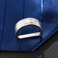 Ensemble de pinces à cravate en métal de haute qualité, finition argentée, motif uni, accessoires pour hommes, finition polie, attaches de cravate, pince à cravate