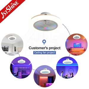 1stshine <span class=keywords><strong>LED</strong></span> ventilateur de plafond intérieur 19 pouces couleur blanche ventilateur de plafond chambre avec lumière RVB - Product Image 5