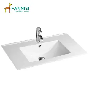 FANNISI Luxury Europe market ceramic hand wash basin on bathroom cabinet counter top basin sink