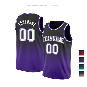 Maillots de <span class=keywords><strong>basket</strong></span>-ball européens sur mesure, imprimés, grande taille, en noir à dégradé gris, avec surpiqûres en twill pour le jeu d'équipe - Product Image 4