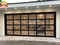 Porte de garage moderne en polycarbonate avec cadre en aluminium, 16x8 pieds, porte de garage transparente en polycarbonate