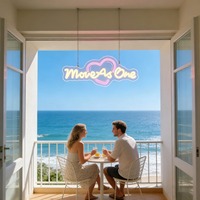 Neonawall Enseigne néon personnalisée OEM ODM Move As One, enseigne néon LED, décoration murale pour la maison, mariage, fête, studio, anniversaire, cadeaux de fêtes
