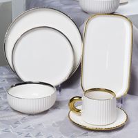 Service de vaisselle de luxe moderne en porcelaine pour la maison – Bols et baguettes de haute qualité ; Ensemble de vaisselle pour cadeau d'affaires, service pour 2 à 6 personnes