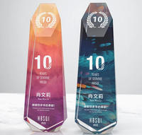 Trophée personnalisable en verre de cristal avec impression couleur, cadeau souvenir, autres articles artisanaux en cristal, catégorie de produits