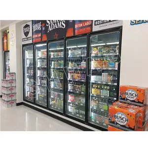 Kommerzielle begehbare kühlere Bier höhle Kühlschrank Glastür Supermarkt verwendet