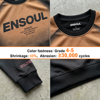 Sweat-shirts à col rond surdimensionnés pour hommes en coton haute densité, imprimés, teints, avec effet dégradé par peinture au pistolet personnalisée, Fabricant de vêtements