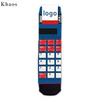 Chaussettes en polyester vierges personnalisées à marque privée, impression par sublimation 180/360, chaussettes amusantes 2023