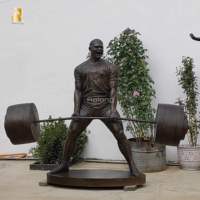 Jardin extérieur Art moderne Bronze haltérophilie Muscle Man Statue Sculpture pour Collection
