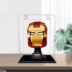 กล่องพลาสติกใส่หมวกนิรภัย Iron <span class=keywords><strong>Man</strong></span> สำหรับ76165จัดเก็บอิฐป้องกันสนิมประกอบง่ายดีไซน์ทันสมัยตกแต่งบ้านและใช้งานบนโต๊ะ - Product Image 4