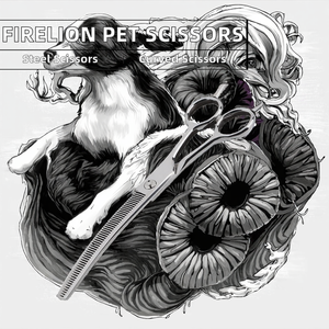 7.5 Inch 440C Steel Pet Groomer Scissors Curved Thinning Scissors for <b>Dog</b> Stainless Steel <b>Grooming</b> <b>Tools</b> - Product Image 2