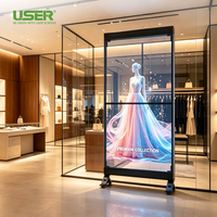 Nouvel afficheur LED holographique transparent COB P3.91 1000x2000mm 6000 nits, écran publicitaire pliable pour magasin de détail