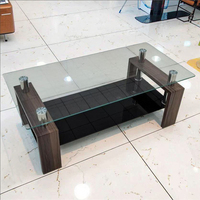 Table Basse Centrale Rectangulaire en Verre, Piétement MDF, Meuble Miroir pour Salon 2026 – Quantité Minimale de Commande 50 Pièces – Vente Tendance 2026