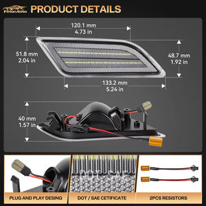 Nuevas Luces Laterales LED Blancas FetonAuto para Mercedes-Benz Clase C W204 C250/C300/C350/C63 AMG 2012-2014 con 1 Año de Garantía - Product Image 3