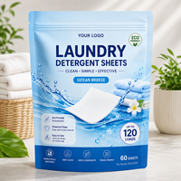 Bandes de lessive jetables écologiques portables à mousse moyenne pour lave-linge HE, usage domestique et voyage, personnalisables OEM