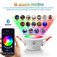 Luz LED Empotrable TUYA, Regulable, AC85-265V, 10W/15W, Control Inteligente por Voz y Aplicación, RGB CW, Color Completo, para Techo