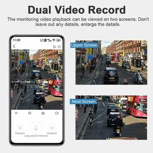 6mp 컬러 야간 투시경 icsee cctv 카메라 ip ptz 돔 듀얼 렌즈 wifi 카메라 (사이렌 사운드 알람 포함) - Product Image 5