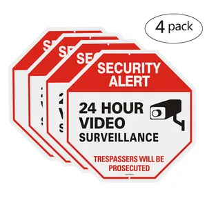 Groothandel teken cctv-Custom Afdrukken Cctv 24 Uur Video Surveillance Teken Veiligheid