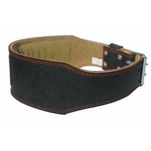 Cinturón de levantamiento de pesas de cuero genuino con soporte lumbar acolchado de espuma Cinturón ajustable Cinturón de gimnasio de levantamiento de pesas de cuero personalizado - Product Image 5