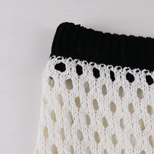 20ALW1429 Latest Design Crochet Pointelle Pattern Women Knit Dress Skirt