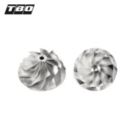 Rueda de Compresor Forjada TBO Billet G25-550 48x60mm 9+0 Diámetro Interior 5.08mm Rotación Inversa Mecanizado CNC de 5 Ejes