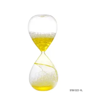 Temporizador líquido a óleo brinquedos de vidro líquido cor amarelo artes e obras decorações de vidro bolha