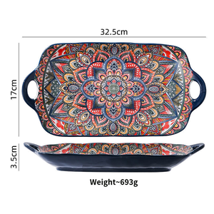 <span class=keywords><strong>Assiette</strong></span> en porcelaine en gros d'usine, style américain, motif floral, personnalisable, compatible four et lave-vaisselle, ensemble de vaisselle - Product Image 6