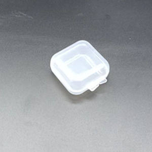 Caja cuadrada pequeña de plástico de alta permeabilidad, caja de tapones para los oídos con diamantes de agua, joyería transparente, caja de almacenamiento de Material nuevo - Product Image 1